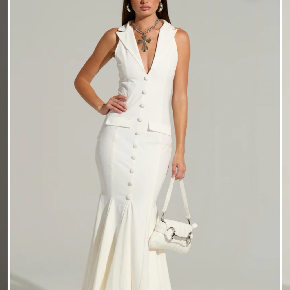 AKIRA Strictly Business Button Up Maxi Dress